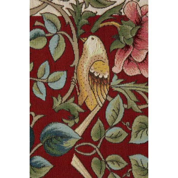 Roses and Birds II Red Decorative Table Mat | Close Up 4