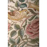 Roses and Birds II White French Table Mat | Close Up 1