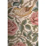 Roses and Birds II White French Table Mat | Close Up 2