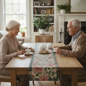 Roses and Birds II White French Table Mat