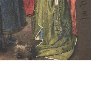 Arnolfini Belgian Cushion Cover - 18 in. x 18 in. Cotton/Viscose/Polyester by Jan and Hubert van Eyck