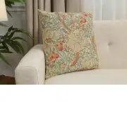 Golden Lily Light William Morris Belgian Sofa Pillow Cover | Close Up 1