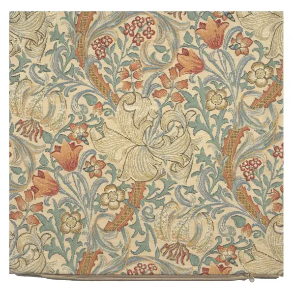 Golden Lily Light William Morris Belgian Cushion Cover - 18 in. x 18 in. Cotton/Polyester/Viscous by William Morris | Close Up 1