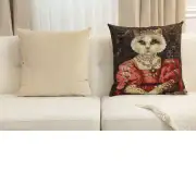 Cat With Crown A Belgian Cushion Cover - 18 in. x 18 in. Cotton by Charlotte Home Furnishings Inc | Close Up 5