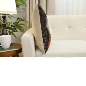 Cat With Crown C Belgian Cushion Cover - 18 in. x 18 in. Cotton by Charlotte Home Furnishings Inc