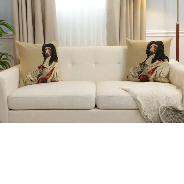 Chien Louis XIV Belgian Cushion Cover - 18 in. x 18 in. Cotton by Charlotte Home Furnishings Inc | Close Up 5