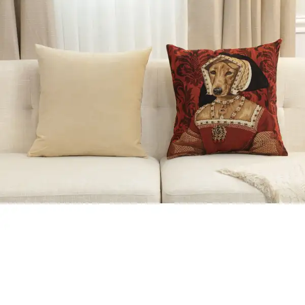 Chien Claude De France Belgian Cushion Cover - 18 in. x 18 in. Cotton by Charlotte Home Furnishings Inc | Close Up 5