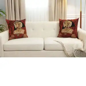 Chien Claude De France Belgian Cushion Cover - 18 in. x 18 in. Cotton by Charlotte Home Furnishings Inc