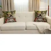 Chien Arthur Belgian Cushion Cover - 18 in. x 18 in. Cotton by Charlotte Home Furnishings Inc | Close Up 5