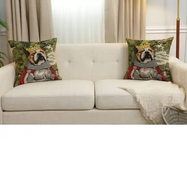 Chien Arthur Belgian Cushion Cover - 18 in. x 18 in. Cotton by Charlotte Home Furnishings Inc | Close Up 5