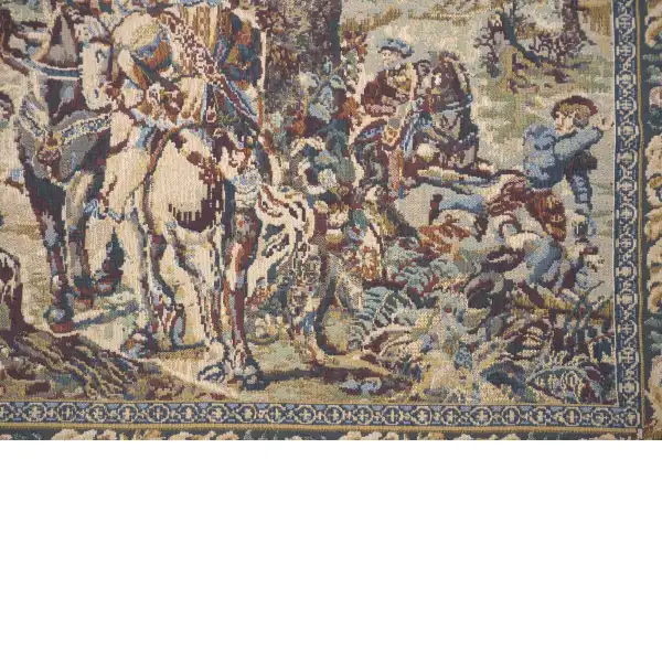 Old Brussels Light Belgian Tapestry Wall Hanging | Close Up 3