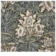 Tulips and Willows Belgian Couch Pillow | Close Up 1