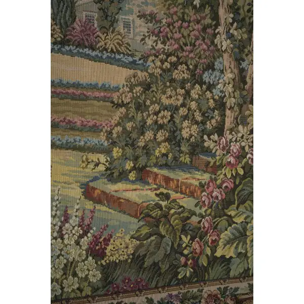 Como Garden with Trellis Border Italian Wall Tapestry | Close Up 3