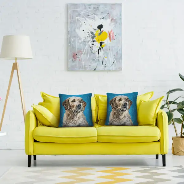 Labrador Blue Belgian Cushion Cover | Life Style 1