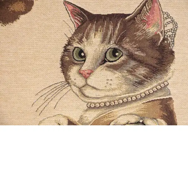 Herbert Cats C Belgian Cushion Cover - 18 in. x 18 in. Cotton by Susan Herbert | Close Up 2