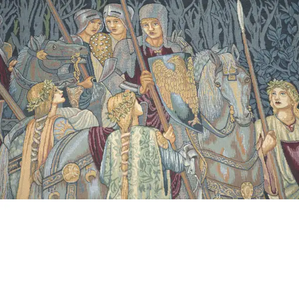 Departure of the Knights Large Italian Tapestry | Close Up 4