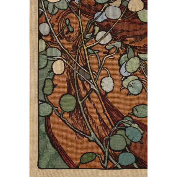 Mucha Topaze Belgian Tapestry Wall Hanging - 18 in. x 44 in. Cotton/Polyester by Alphonse Mucha | Close Up 1