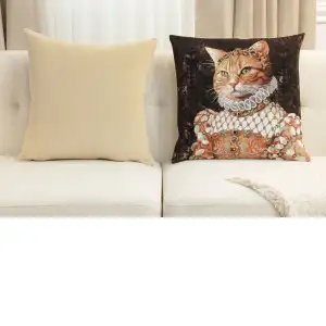 Ginger Cat Sisi Belgian Cushion Cover - 18 in. x 18 in. Cotton by Charlotte Home Furnishings Inc