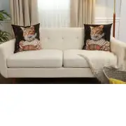 Ginger Cat Sisi Belgian Cushion Cover - 18 in. x 18 in. Cotton by Charlotte Home Furnishings Inc | Close Up 5