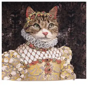 Grey Cat Sisi Belgian Cushion Cover - 18 in. x 18 in. Cotton by Charlotte Home Furnishings Inc