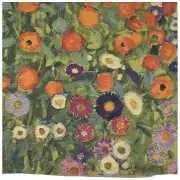 Flower Garden III Klimt Belgian Cushion Cover - 18 in. x 18 in. cotton/wool/viscose by Gustav Klimt | Close Up 1