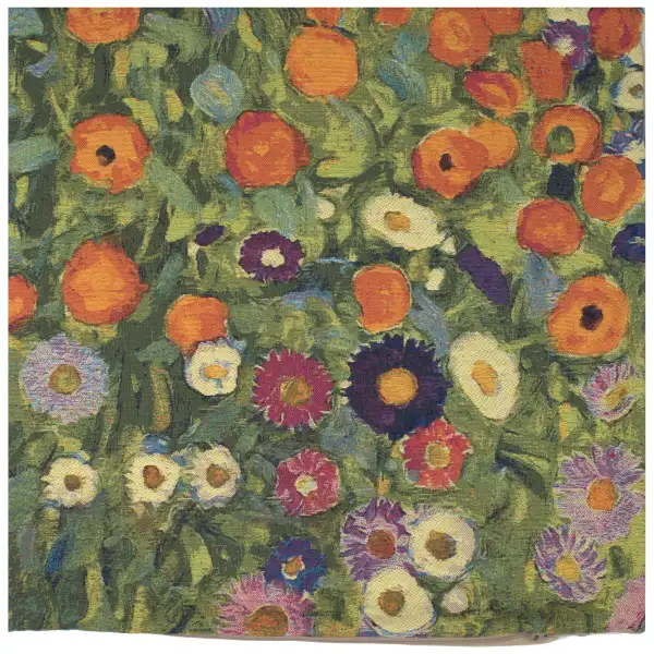 Flower Garden III Klimt Belgian Cushion Cover - 18 in. x 18 in. cotton/wool/viscose by Gustav Klimt | Close Up 1