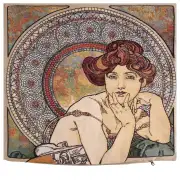 Mucha Topaz I Belgian Cushion Cover | Close Up 1