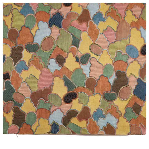 Mosaique Chinoise Footprint Yellow Cushion | Close Up 1