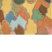 Mosaique Chinoise Footprint Yellow Cushion | Close Up 2