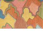 Mosaique Chinoise Footprint Yellow Cushion | Close Up 3