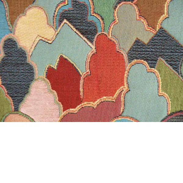 Mosaique Chinoise Footprint Blue Cushion | Close Up 2