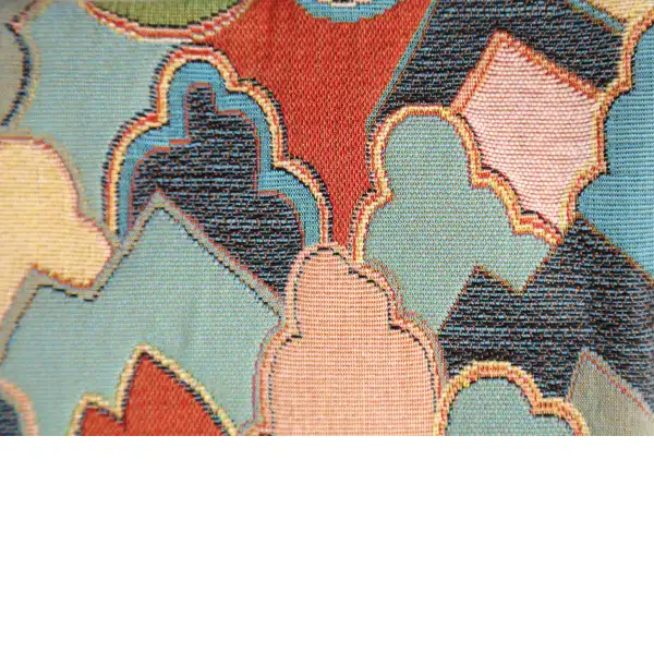 Mosaique Chinoise Footprint Blue Cushion | Close Up 4
