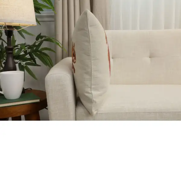 Red Squirrel Cushion Cover - 18 in. x 18 in. Cotton/Polyester/Acrylic by Charlotte Home Furnishings Inc | Close Up 2