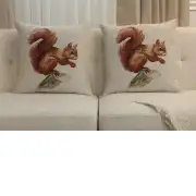 Red Squirrel Cushion Cover - 18 in. x 18 in. Cotton/Polyester/Acrylic by Charlotte Home Furnishings Inc | Close Up 5