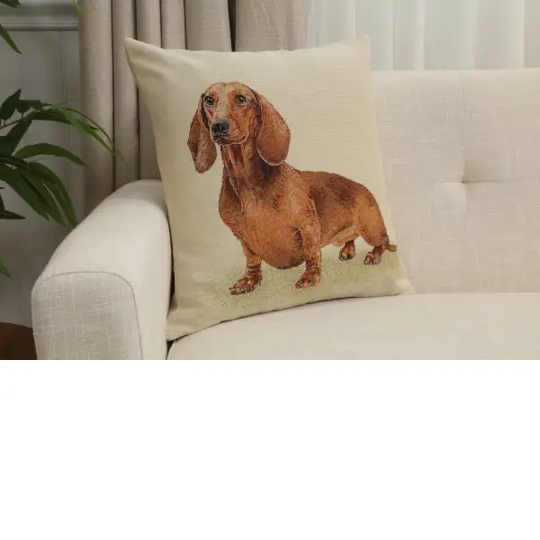 Pickles The Dog Cushion Cover - 18 in. x 18 in. Cotton/Polyester/Acrylic by Charlotte Home Furnishings Inc | Close Up 1