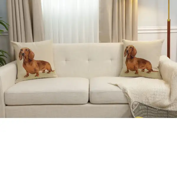 Pickles The Dog Cushion Cover - 18 in. x 18 in. Cotton/Polyester/Acrylic by Charlotte Home Furnishings Inc | Close Up 5