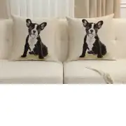 Boston Terrier Cushion Cover - 18 in. x 18 in. Cotton/Polyester/Acrylic by Charlotte Home Furnishings Inc | Close Up 5