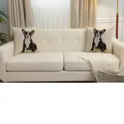 Boston Terrier Cushion Cover - 18 in. x 18 in. Cotton/Polyester/Acrylic by Charlotte Home Furnishings Inc | Close Up 5