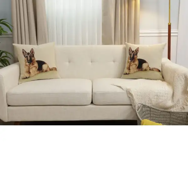 German Shephard Cushion Cover - 18 in. x 18 in. Cotton/Polyester/Acrylic by Charlotte Home Furnishings Inc | Close Up 5