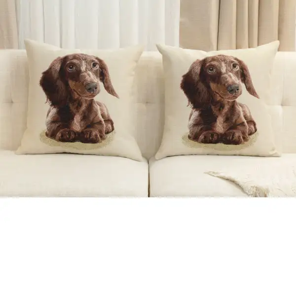 Little Dasch Cushion Cover - 18 in. x 18 in. Cotton/Polyester/Acrylic by Charlotte Home Furnishings Inc | Close Up 5