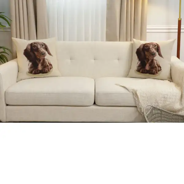 Little Dasch Cushion Cover - 18 in. x 18 in. Cotton/Polyester/Acrylic by Charlotte Home Furnishings Inc | Close Up 5