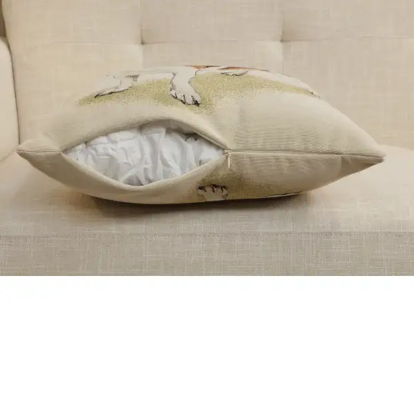 Max The Terrier Cushion Cover - 18 in. x 18 in. Cotton/Polyester/Acrylic by Charlotte Home Furnishings Inc | Close Up 4
