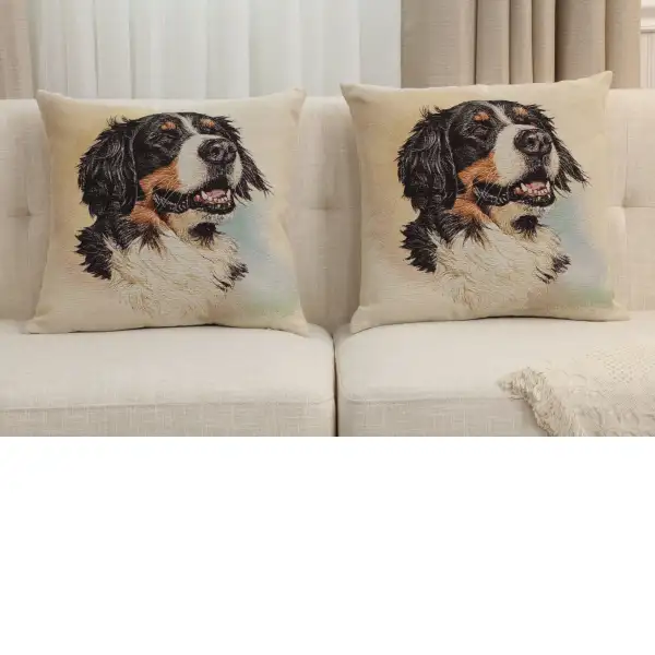Bernese Mountain Dog Cushion Cover - 18 in. x 18 in. Cotton/Polyester/Acrylic by Charlotte Home Furnishings Inc | Close Up 5
