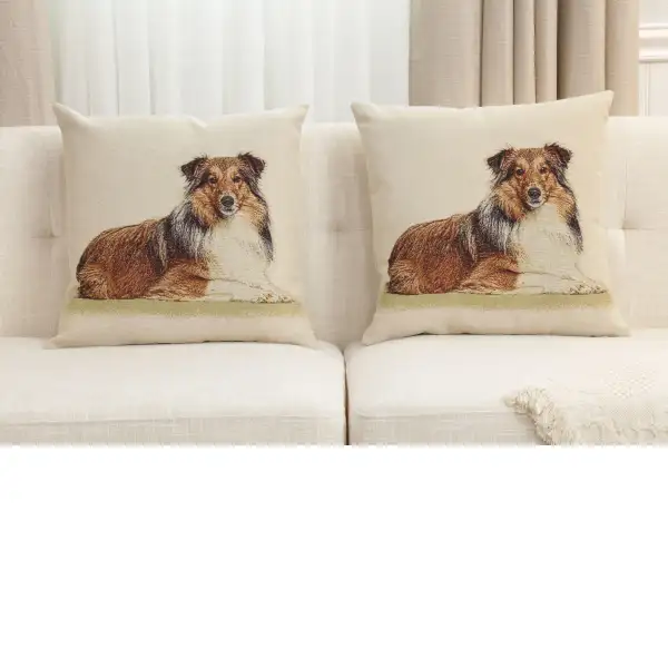 Lassie Cushion Cover - 18 in. x 18 in. Cotton/Polyester/Acrylic by Charlotte Home Furnishings Inc | Close Up 5