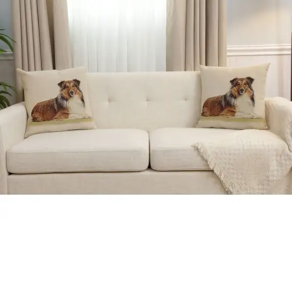 Lassie Cushion Cover - 18 in. x 18 in. Cotton/Polyester/Acrylic by Charlotte Home Furnishings Inc | Close Up 5