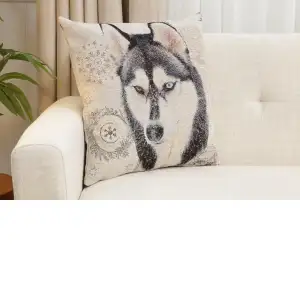 Husky Cushion Cover - 18 in. x 18 in. Cotton/Polyester/Acrylic by Charlotte Home Furnishings Inc