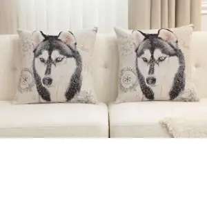 Husky Cushion Cover - 18 in. x 18 in. Cotton/Polyester/Acrylic by Charlotte Home Furnishings Inc