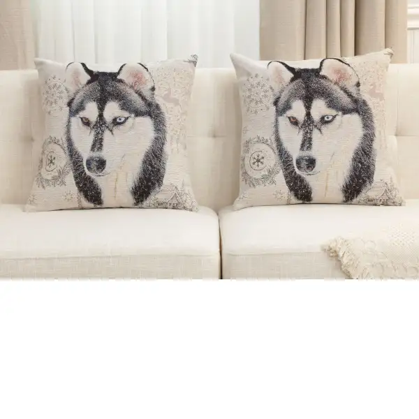 Husky Cushion Cover - 18 in. x 18 in. Cotton/Polyester/Acrylic by Charlotte Home Furnishings Inc | Close Up 5