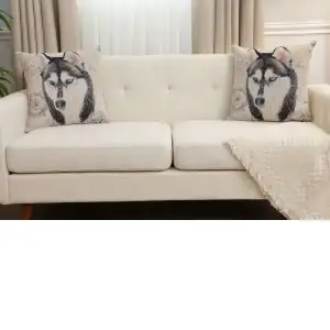 Husky Cushion Cover - 18 in. x 18 in. Cotton/Polyester/Acrylic by Charlotte Home Furnishings Inc