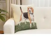Beagle Cushion Cover - 18 in. x 18 in. Cotton/Polyester/Acrylic by Charlotte Home Furnishings Inc | Close Up 1